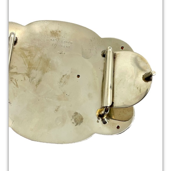 Champion Ruby Sterling Overlay Belt Buckle - Picture 3 of 7